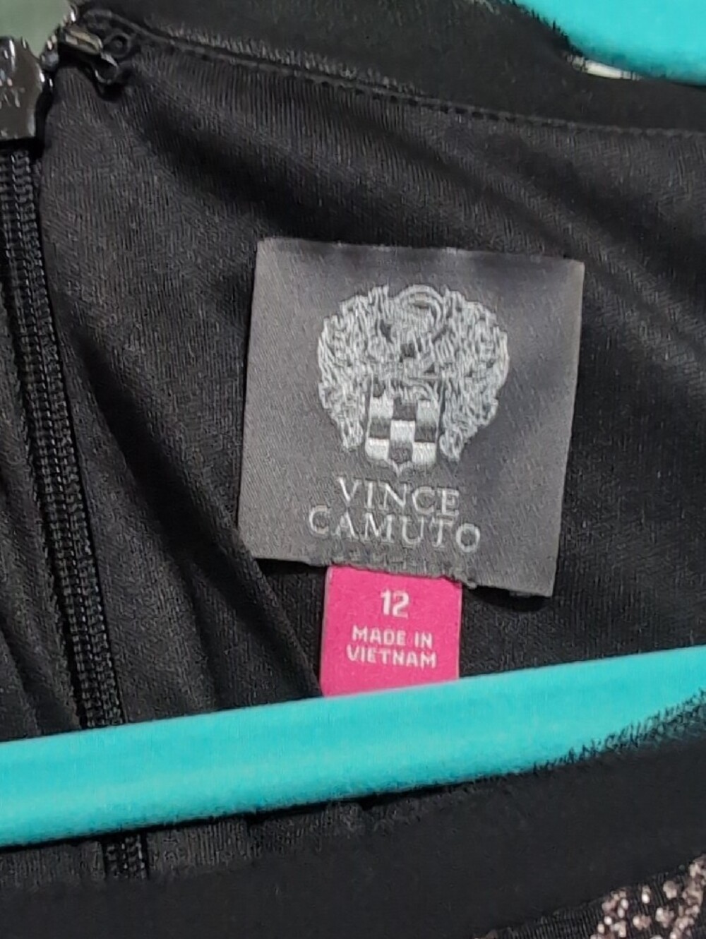 Vince Camuto Black Dress with Geometric Sparkle Pattern - Picture 2 of 4
